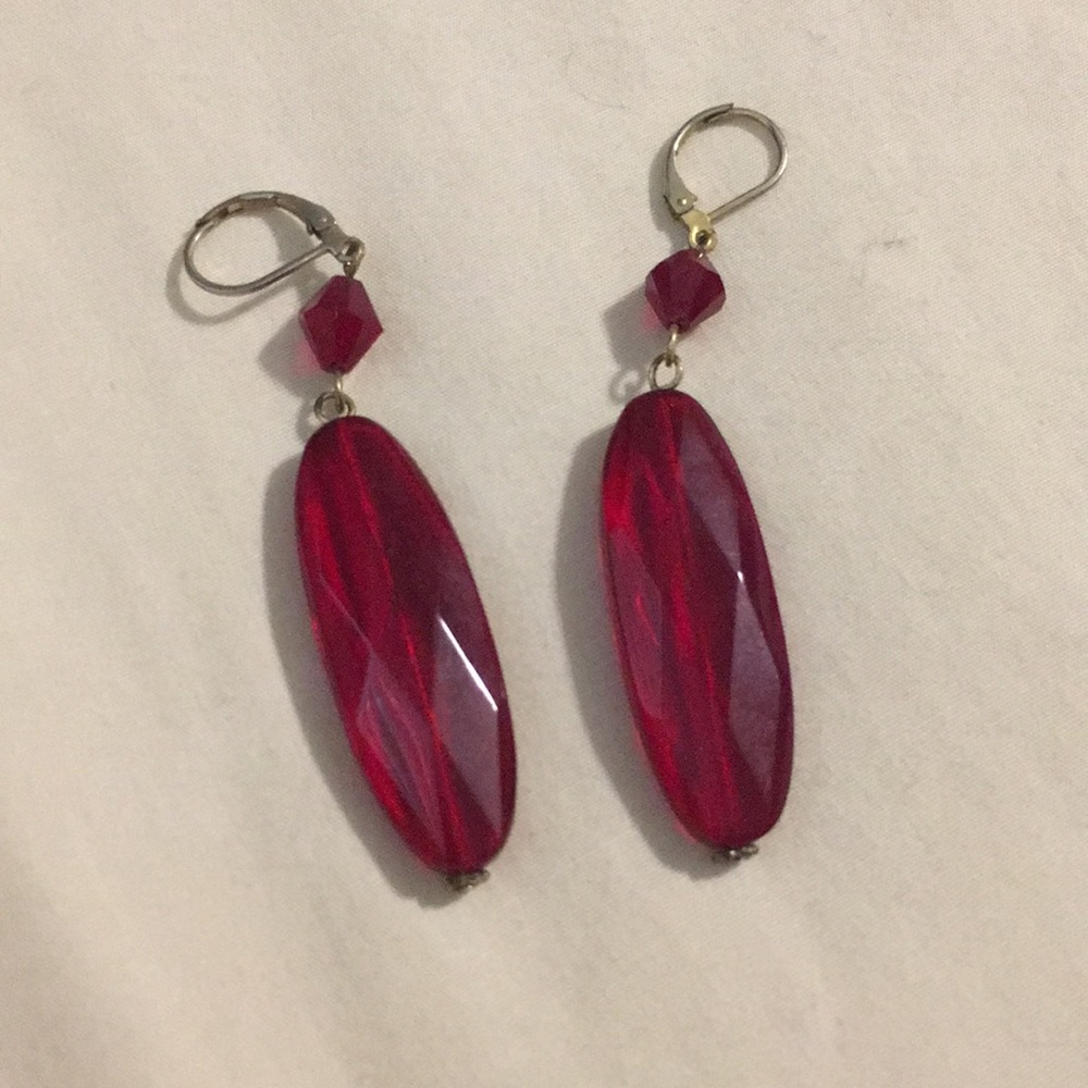 Red jewel earrings